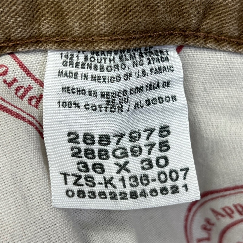 VINTAGE Lee Dungarees Carpenter Jeans Mens 36x30 Tan Cotton Canvas Workwear - Picture 5 of 16